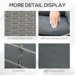 Rotating Wicker <b>Egg</b> <b>Chair</b> with Cushions <b>Indoor</b>/Outdoor Lounge Seat for Patio Garden Premium Product Within '<b>Chairs</b>' Category - Product Image 5