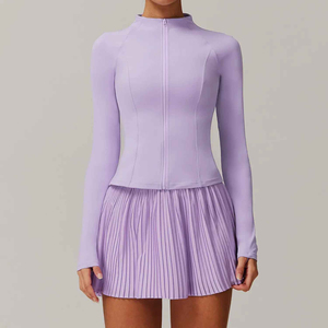 Conjunto Deportivo Casual Transpirable de 2 Piezas para Mujer, con Falda Midi de Cintura Alta y Camiseta Polo, Calidad Económica - Product Image 3