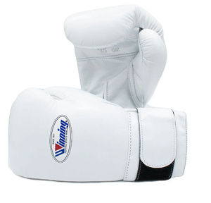 Gants de boxe en cuir blancs à fermeture Velcro, vente en gros, best-seller, haute qualité, logo personnalisé, pour le sparring - Product Image 1