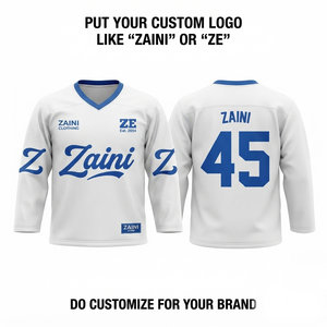 Sudadera Premium de 360 Gramos de Felpa de Algodón, Resistente al Viento, Ecológica, Blanca y Azul, con Logotipo Personalizado por Sublimación, Manga Larga - Product Image 1