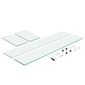 Robusto Paravento in Vetro Temperato Spesso 0,31 Pollici per Tavolo Rettangolare con Braciere da 30 X 14 X 7,5 Pollici, Accessorio Pannello Rigido - Product Image 1