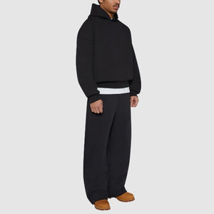 Conjunto de Sudadera con Capucha y Pantalones Deportivos de Invierno con Lavado Ácido Estilo Vintage para Hombre, Personalizable, 100% Algodón, Felpa Ligera de Secado Rápido - Product Image 3