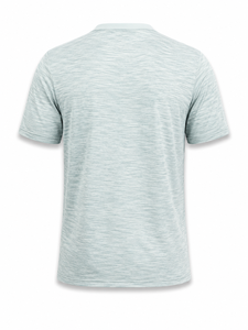 Men's Light Gray Solid Quick Dry Short Sleeve T-<b>Shirt</b> Regular Fit O-Neck Printed Logo Front Casual Knitted <b>Polyester</b> - Product Image 3