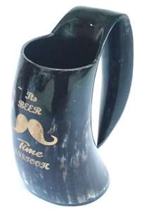 Authentic Eco-Friendly <b>Viking</b> <b>Horn</b> Mug Handmade Buffalo <b>Horn</b> Food Grade Medieval Style Religious Feng Shui Animal Beer Mug - Product Image 2