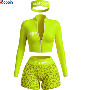 Conjuntos Deportivos Cortos de Verano Estilo Hip Hop para Mujer, 2 Piezas, Chaqueta con Cremallera y Pantalones Cortos, 100% Algodón, Transpirable, de Secado Rápido, Ecológico, Mangas Largas - Product Image 6