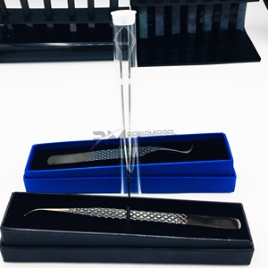 Pince à épiler pour cils en acier inoxydable de qualité supérieure, nouveau design, emballage en boîte cartonnée. - Product Image 5