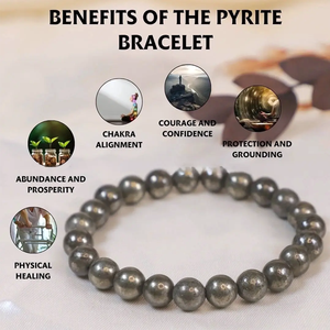 Bracelet extensible en perles de pyrite naturelle 8 mm, pierre précieuse, tendance pour femme, certifié par un tiers, vente en gros, Brandon Jewel - Product Image 2