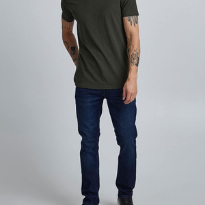 T-shirt pour homme 100% coton, poids lourd, manches courtes, col rond, tee-shirt uni, streetwear, vêtements décontractés pour la salle de sport - Product Image 1