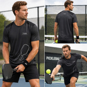 Camiseta de Pickleball Personalizada para Hombre en Color Grafito |   Camiseta Deportiva de Alto Rendimiento con Control Climático, Fabricación de Marca Privada - Product Image 6