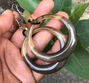 <b>Cow</b> and Buffalo Horn Handmade Eco-Friendly Natural Shape Modern Wedding Earrings From Uttar Pradesh MN EXPORTS - Product Image 5