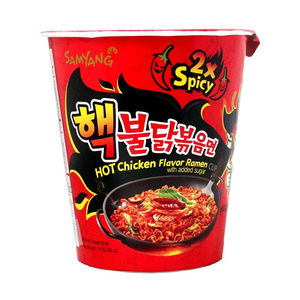 Samyang Buldak Hot Chicken Ramen Cup 70g, Fideos Instantáneos Extra Picantes, Fideos Coreanos Picantes, 2x Picantes, Listos para Comer - Product Image 4