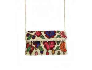 Pochette en lin perlé motif canne à sucre et agneau de Noël pour femme, style élégant, fermeture à rabat, imperméable, idéale pour les fêtes de Noël - Product Image 5