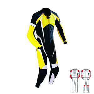Combinaison de moto en cuir de vachette véritable de qualité supérieure pour homme avec protections homologuées CE pour la conduite sur circuit, sur route et professionnelle - Product Image 6