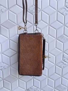 Sac à main pour téléphone en cuir de vachette véritable avec fourrure, nouveau sac bandoulière de créateur, petite taille, pochette de poignet, sac bandoulière - Product Image 3