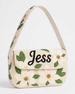 Bolso de Hombro Bordado con Cuentas Florales Clásico Personalizado, Bolso con Nombre Personalizado, Accesorio de Moda Estético, Regalo para Damas de Honor - Product Image 3