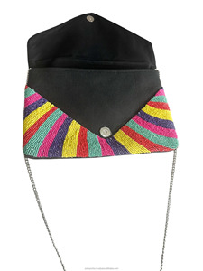 <b>Sequin</b> Party Clutch Bag Embroidered Multicolor Beaded Fashion Evening <b>Handbag</b> Custom Designer Stylish Wedding Women Girls Silk - Product Image 4