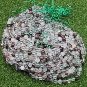 Perles de Quartz Phantom Authentiques 6mm 8mm 10mm, Perles Rondes en Cristal Naturel de Jardin, Pierres Précieuses Claires, Fourniture en Gros pour Bijoux - Product Image 3