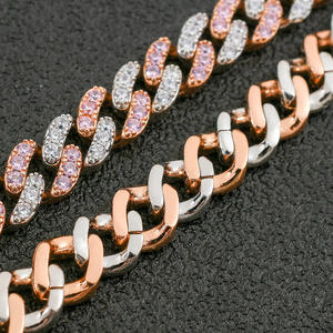 Best Selling Fashion Hip Hop Diamond Chain <b>Necklace</b> with Durable Stainless Steel Base for <b>Long</b> Lasting Everyday Wear - Product Image 3