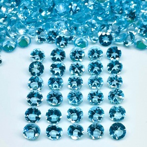 โทแพซสีฟ้าธรรมชาติ 5 มม. ทรงกลม เจียระไนทรงกลม คุณภาพสูง ราคาขายส่ง - Product Image 1