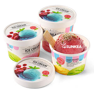 Wholesale Sunkea Custom Printed Double Wall Insulated <b>Ice</b> <b>Cream</b> <b>Cups</b> with Spoons Eco-Friendly Style - Product Image 4