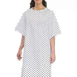 Bata de paciente para hospital, bata de examen médico de manga corta, cómoda, de algodón estampado, para clínicas - Product Image 1