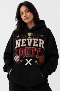 Sudadera con Capucha Negra Extra Grande para Mujer, Otoño-Invierno, 200g, Bordado Chenille, Felpa Premium, OEM, Personalizada - Product Image 5