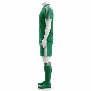 Ensemble d'uniformes de football unisexes de qualité supérieure, vert, manches courtes, sublimé, évacuation de l'humidité, taille élastique, coupe régulière, toutes saisons - Product Image 4