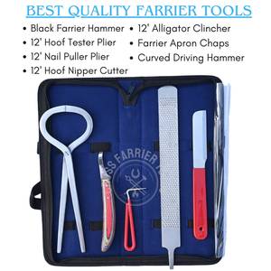 Kit de herramientas de herrador para el cuidado de pezuñas de caballo con cuchillo para abcesos, probador de pezuñas, escofina de acabado de doble cara, cuchillo para talones y herramienta de recogida - Product Image 2