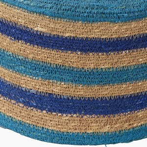 Panier de rangement cylindrique en jonc de mer bleu, fait main, vente en gros, écologique, fabriqué au Vietnam - Product Image 6