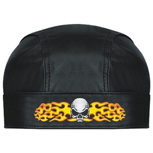 Casquette de motard HMB-901L3 en cuir véritable, style flamme, unisexe, pour le cyclisme, les sports de plein air, les voyages, décontractée, toutes saisons - Product Image 6