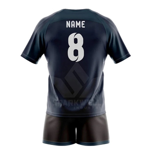 Conjunto de Camiseta de Rugby a Rayas Rojas y Negras para Hombre, Manga Corta, Sublimada, de Poliéster que Absorbe la Humedad, Corte Regular, Uniforme de Equipo para Adultos - Product Image 6