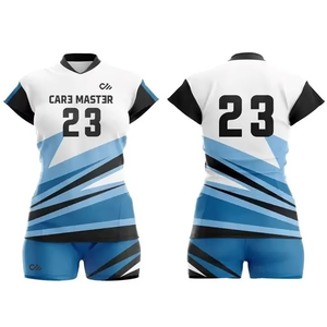 Designs d'uniformes de volley-ball pour femmes, produits de sublimation, prix abordables, uniformes unisexes sur demande, ensembles de maillots et shorts - Product Image 1