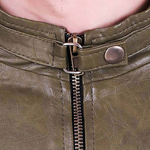 Blouson en cuir pour homme de qualité supérieure, style motard, manches longues, col montant, fermeture éclair, collection 2026 - Product Image 6