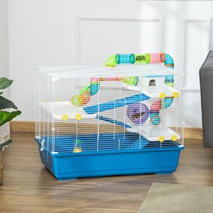 Gabbia per Criceti Extra Large da 31 Pollici con Tubi e Tunnel, Gabbia Portatile a 4 Livelli per Piccoli Animali di Razze Medie Come Ratti e Gerbilli - Product Image 2