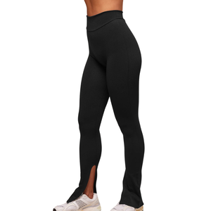 กางเกงเลกกิ้งออกกำลังกายสีดำพิมพ์โลโก้ตามสั่งสำหรับผู้หญิง เอวสูง กางเกงโยคะ ป้องกันการโป๊ยืด กางเกงออกกำลังกาย ไนลอนผสมสแปนเด็กซ์ ชุดออกกำลังกาย ชุดกีฬา - Product Image 2