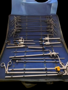 Complete Manual <b>Laparoscopic</b> <b>Instrument</b> Kit Stainless Steel for Minimally Invasive Surgery Including Trocars Needle Holder Bone - Product Image 1