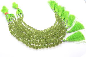 Cuentas facetadas de peridoto natural AAA en forma de cebolla de 5-6 mm, cuentas de peridoto verde de 8 pulgadas para la fabricación de joyería. - Product Image 4