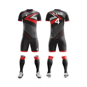 Maillot de football respirant à motif 3D imprimé par sublimation personnalisé avec numéro et logo frontal pour ensembles d'uniformes de football pour hommes adultes - Product Image 2