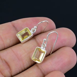 Citrine Earrings Sterling <b>Silver</b> Earrings Women Jewelry Handmade Earrings Gift For Her Elegant Jewelry Fashion Accessories - Product Image 1
