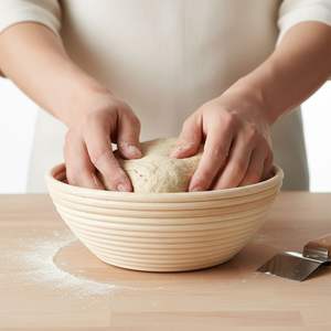 <b>Bread</b> Proofing <b>Basket</b> Rattan Natural Banneton for Sourdough Dough Rising Round Fermentation <b>Basket</b> Handmade Baking Tool - Product Image 2