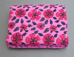 ผ้าพิมพ์ลายดอกไม้สไตล์อินเดีย 100% ผ้าฝ้ายเนื้อนุ่มบริสุทธิ์ สำหรับเสื้อผ้า-ชุดเดรส ผ้าม่าน ชุดนอน ผ้าคลุมเตียง และอื่นๆ อีกมากมาย - Product Image 6