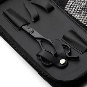 Combo de Tijeras y Desbastadores Offset Premium 2026 Negro Mate Damasco de Acero Inoxidable Duradero para Estilistas y Barberos Profesionales - Product Image 5