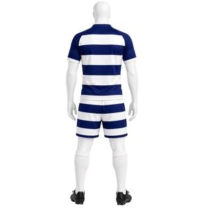 Ensemble de rugby bleu roi et blanc pour hommes, maillot et short, tenue d'équipe athlétique professionnelle, uniforme de sport léger et respirant - Product Image 2