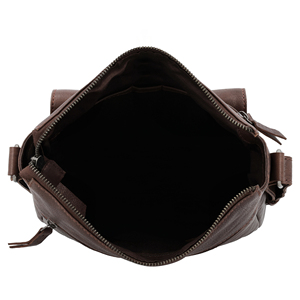 Bolso Bandolera de Cuero Genuino para Mujer, Color Sólido, Cierre de Cremallera, Estilo Clásico, Correa Ajustable, Uso Diario - Product Image 5