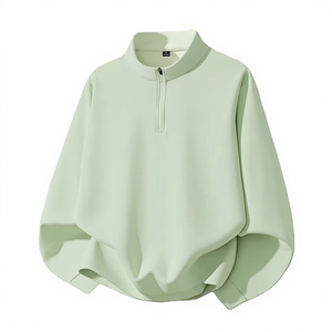 Camiseta de Manga Larga con Cierre de Media Cremallera de Doble Cara para Hombre, 100% Algodón, Cómoda y Casual para el Hogar y Actividades al Aire Libre, Precio Económico - Product Image 1