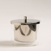 Porte-gobelet en acier inoxydable poli argenté avec couvercle pour accoudoir de canapé et table de poker, idéal pour les fêtes