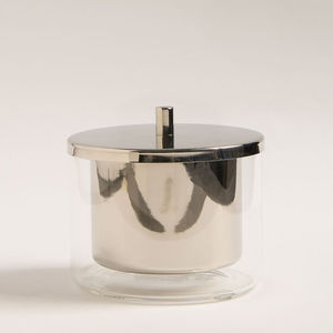 Porte-gobelet en acier inoxydable poli argenté avec couvercle pour accoudoir de canapé et table de poker, idéal pour les fêtes - Product Image 1