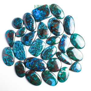 100% พลอยสีฟ้า shattuckite รูปร่างผสมเรียบขัดหินอัญมณีหลวมคุณภาพสูงอุปกรณ์ทำขายส่งมาก - Product Image 1