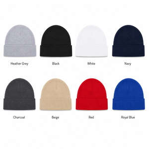 Gorros de punto personalizados unisex de poliéster y algodón con puño, lisos, tejidos a mano, estilo imagen, de tela común para adultos - Product Image 2
