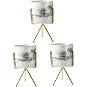 Vase à fleurs décoratif moderne pour la décoration intérieure de la maison, jardinière en acier doux doré pour la maison et le jardin - Product Image 4
